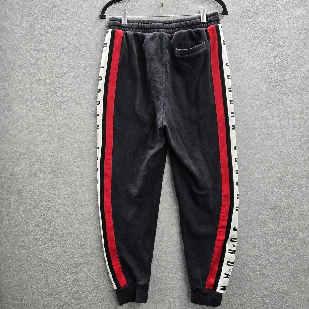 Jordan‎ Men Activewear Pants S Black Embroidered Sweatpants Colorblock Fleece
